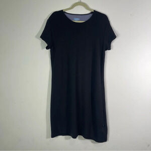 Horny Toad Short Sleeve Dress Black Knit Classic T Shirt Stretch Size Large